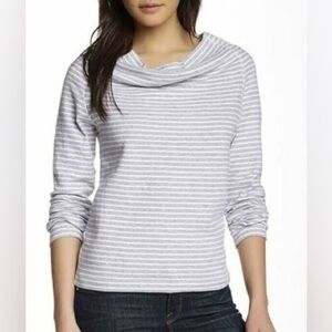 Standard James Perse Gray & White Striped Cowl Neck/Boat Neck Top, Size 2/M